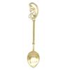 New Vintage Multiple Patterns Alloy Small Spoonfork Mini Royal Style Gold Carved Coffee Snacks Fruit Dessert Spoon Kitchen Tool