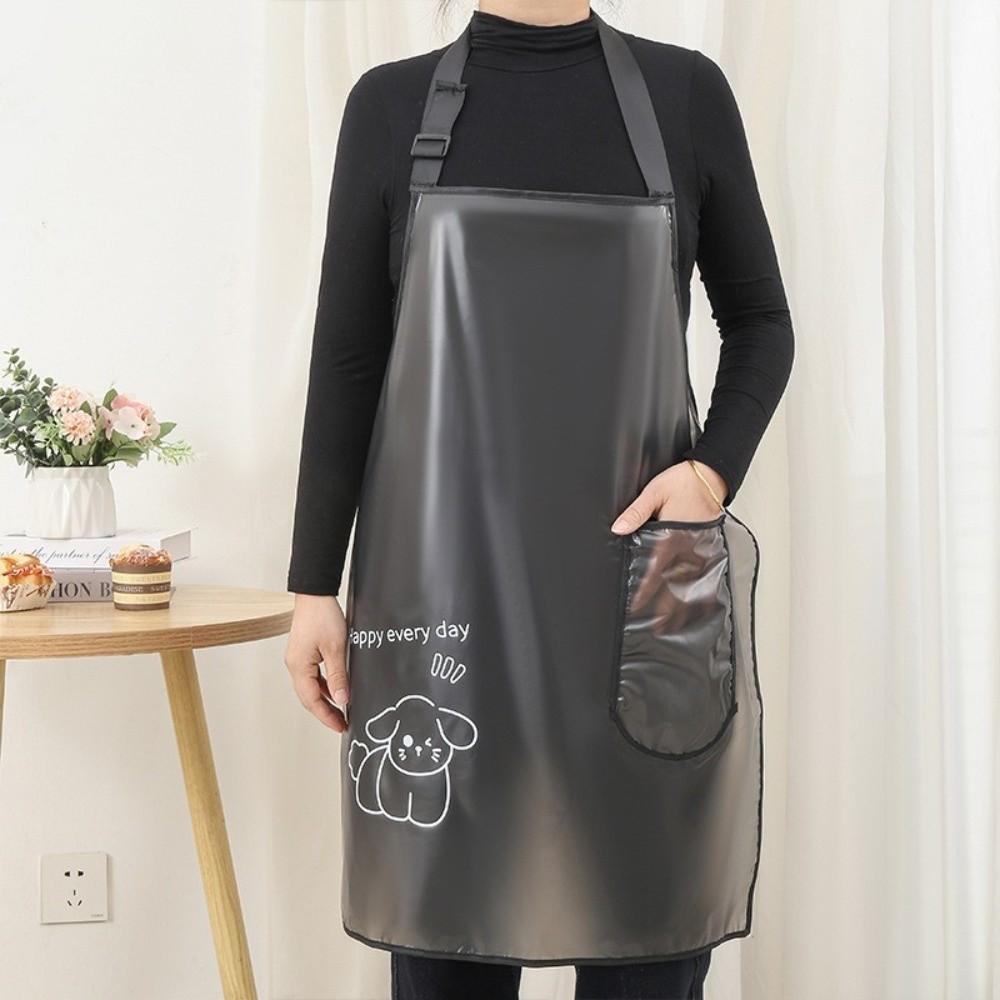 Sleeveless Waterproof TPU Apron Dirt-Proof Work Aprons Cartoon Cleaning Aprons  Home Use