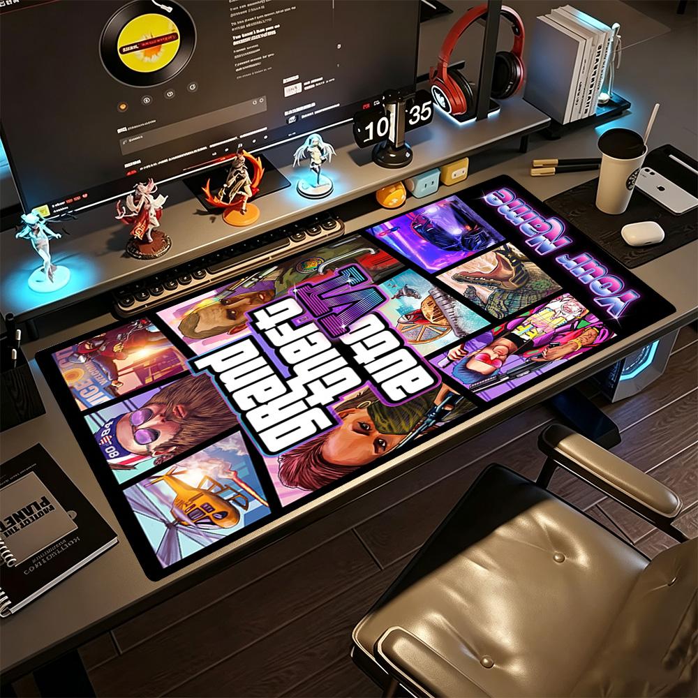 Gta Benutzerdefinierter Name Mauspads Schreibtisch-Mauspad Ultra-Lange Schreibtischmatte Rutschfeste Gummiunterseite Büro- und Gaming-Schreibtischdekoration