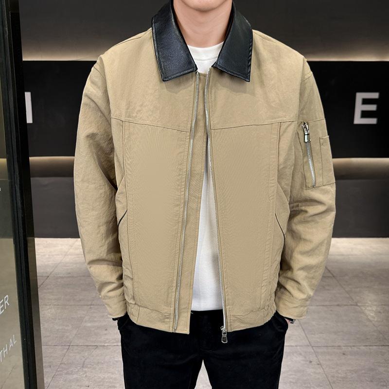 New Autumn Jacket Men's Colored Lapel Anti-cotton Outdoor Plus Fat Plus Fat