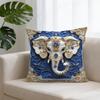 Elephant Print Cushion Cover Skin-friendly Printed Pattern Sofa Pillowcase Living Room Home Decor