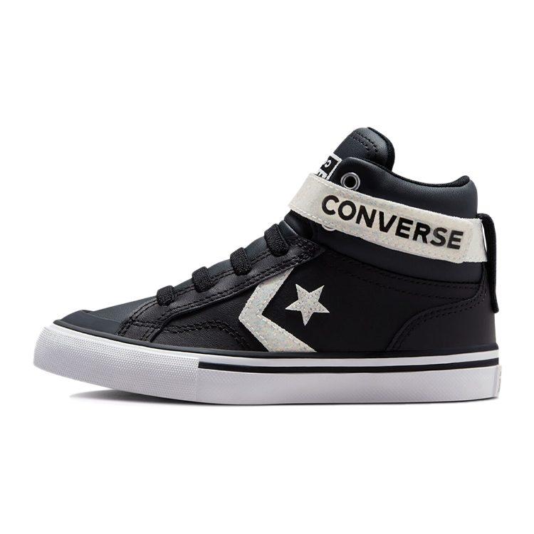 Converse Pro Blaze Strap Abrasion Resistant Abrasion Resistant High Top Kids' Skateboarding Shoes Black White 672128C