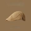 Four seasons pure cotton forward hat solid color retro British style newsboy hat women's simple and versatile literary beret men