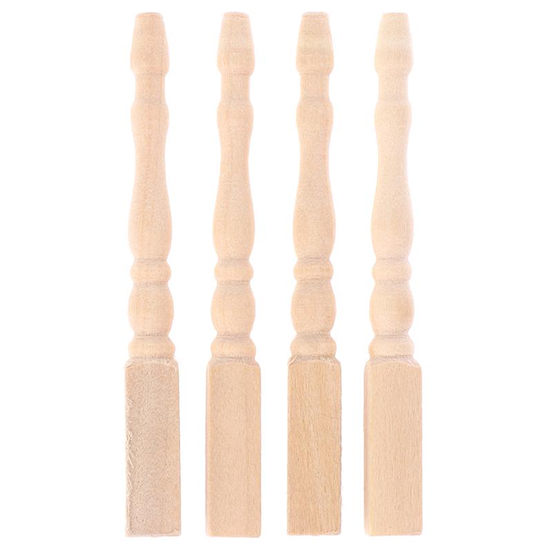 4Pcs/Set 1:12 Dollhouse Miniature Diy Wooden Table Leg Furniture Accessories