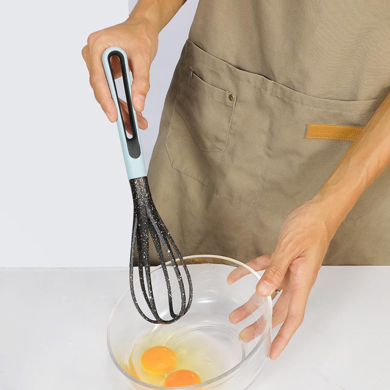 Plastic Dual Use Rotary Egg Beater Foldable Manual Whisk 2 in 1 Multifunctional Kitchen Tool for Beating Eggs and Kneading Dough