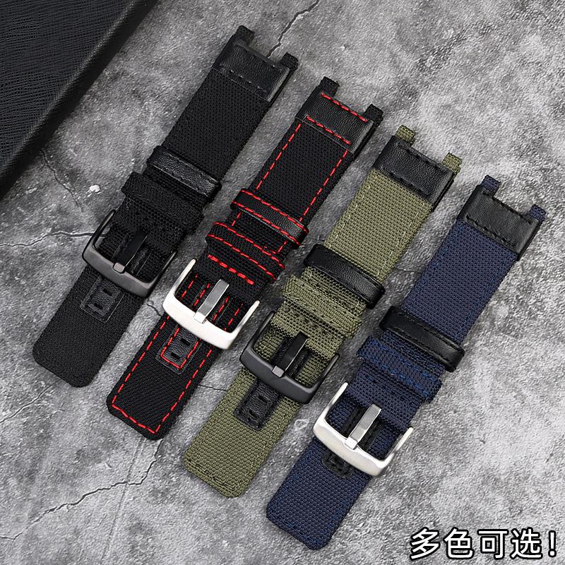 Nylon Canvas Leather Watchband Modified MTG B1000 for G-SHOCK C-asio Watch MTG-B1000 Series Outdoor Sport Mens Watch Band Strap