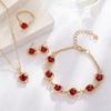 Pearl Butterfly Jewelry Set Oil Drop Butterfly Charm Pearl Bracelet Earrings Necklace Girls Jewelry Set