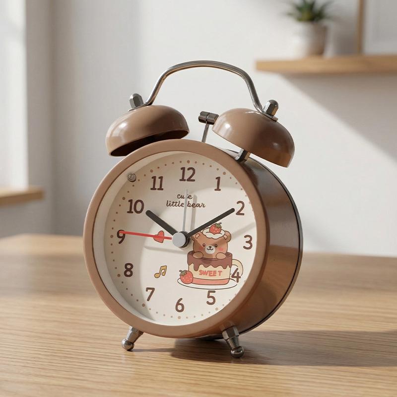 New classic student home bell small alarm clock Ultra-quiet mini alarm clock for junior high school students' bedrooms