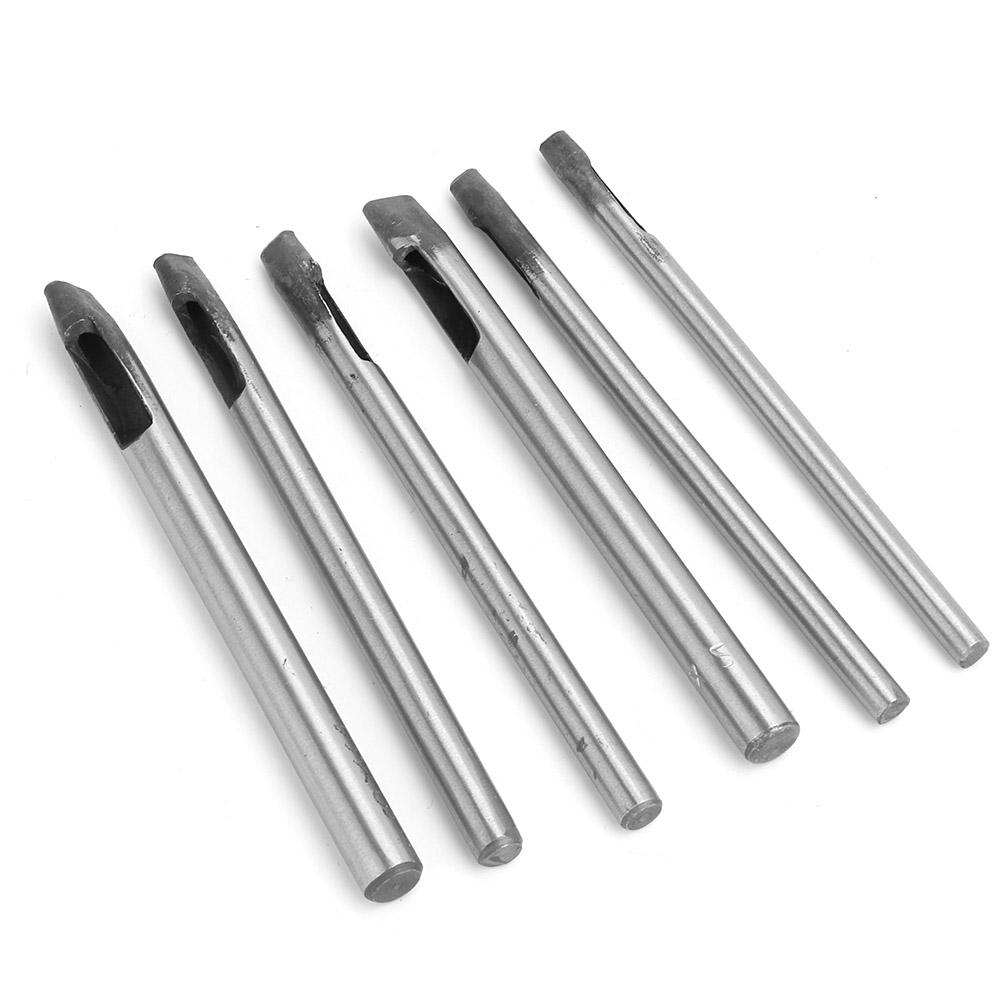 6Pcs 2mm Leather Craft Hole Punch Set Oval Shape Hole Belt Watch Band DIY Punching Tool Puncher