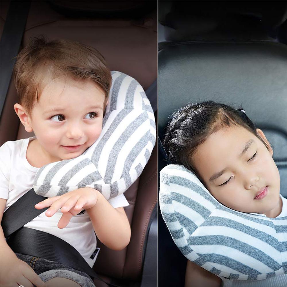 Car Travel Pillow For Children And Adults, Compatible With All Cars(Gray)
