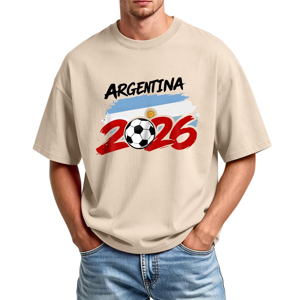 Men's Printed Round Neck T-Shirt Casual Sports Short-Sleeve Top