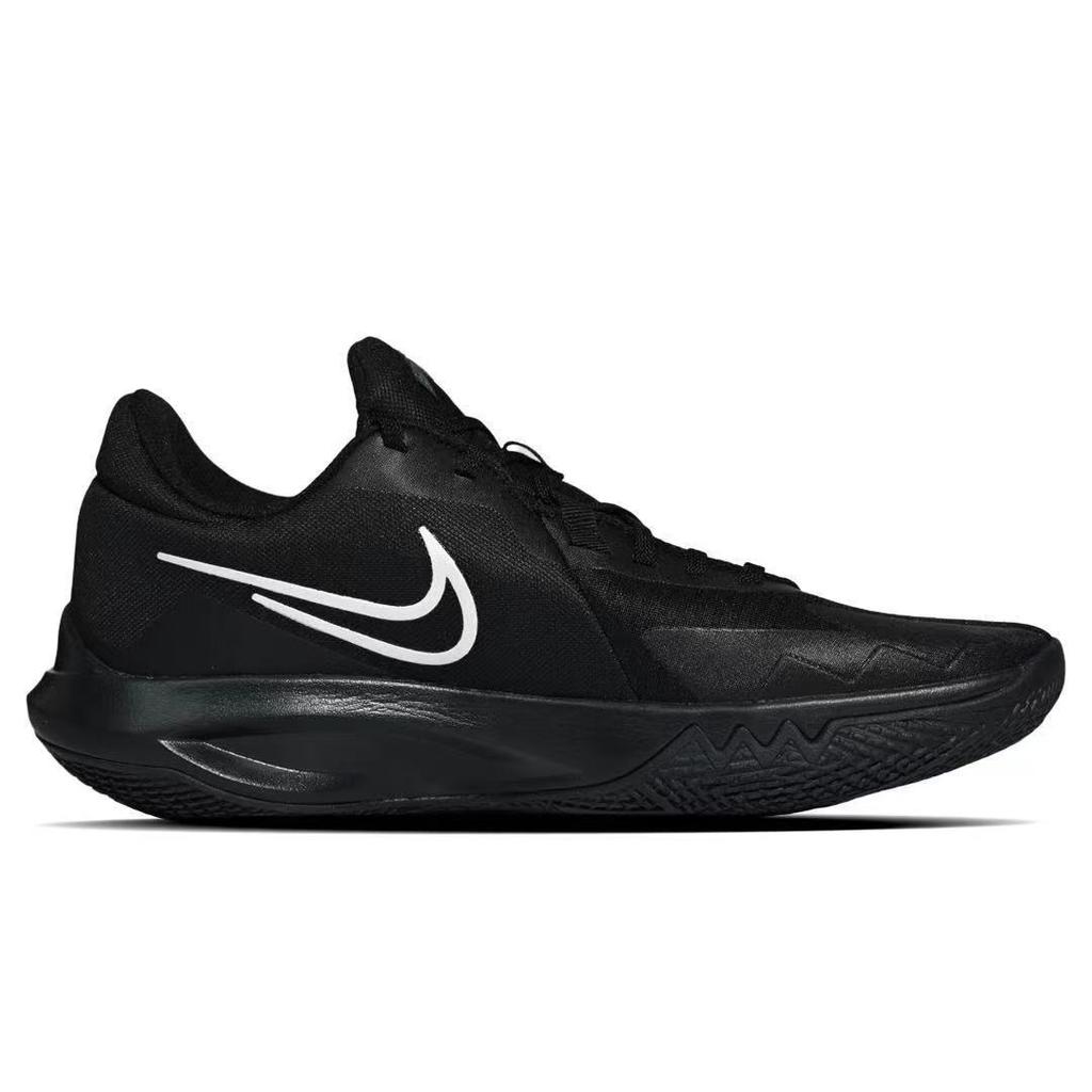 Nike Precision 6 Slip Resistant Abrasion Resistant Low Top Basketball Shoes Men's Black Silver IO7605-040(team741-)