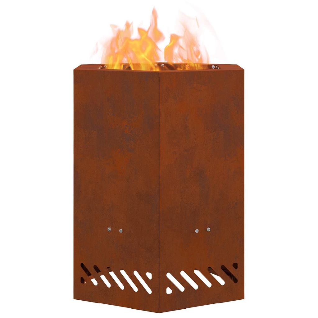 Smoke Free Fire Pit Brown 38 X 38 X 51 Cm Weatherproof Steel