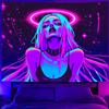 Neon Color Pattern Cyber Girl Fluorescent Uv Tapestry Indoor And Outdoor Family Games Club Party Decoration