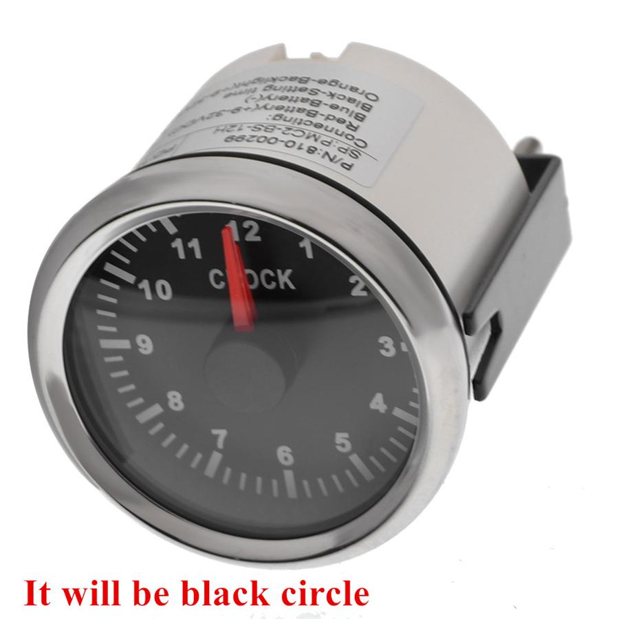 52mm 2" Clock Gauge 12 Hours Meter Red Backlight For Car Truck Boat Yacht Black