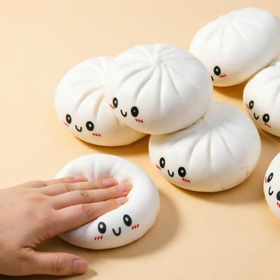 Vita Dumplings Cha Siu Bao Klämleksaker Stressbollar Återanvändbara Hög Studs Avslappnande Leksaker Heminredning Vän Födelsedagspresent