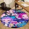 KPop Dämonenjäger Muster Runder Teppich, Innen-/Außenmatte, für Picknick, Spielzimmer, Schlafzimmer, Büro, Wohnzimmer, Heimdekor Teppich, Geburtstagsgeschenk