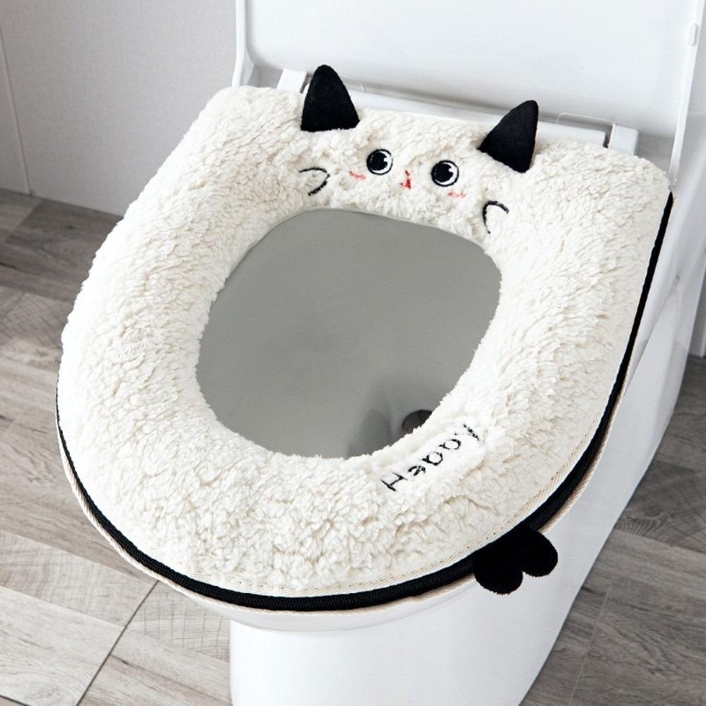 Cartoon Cat Toilet Seat Cushion Waterproof Toilet Seat Cover New Zipper Toilet Cover  Universal