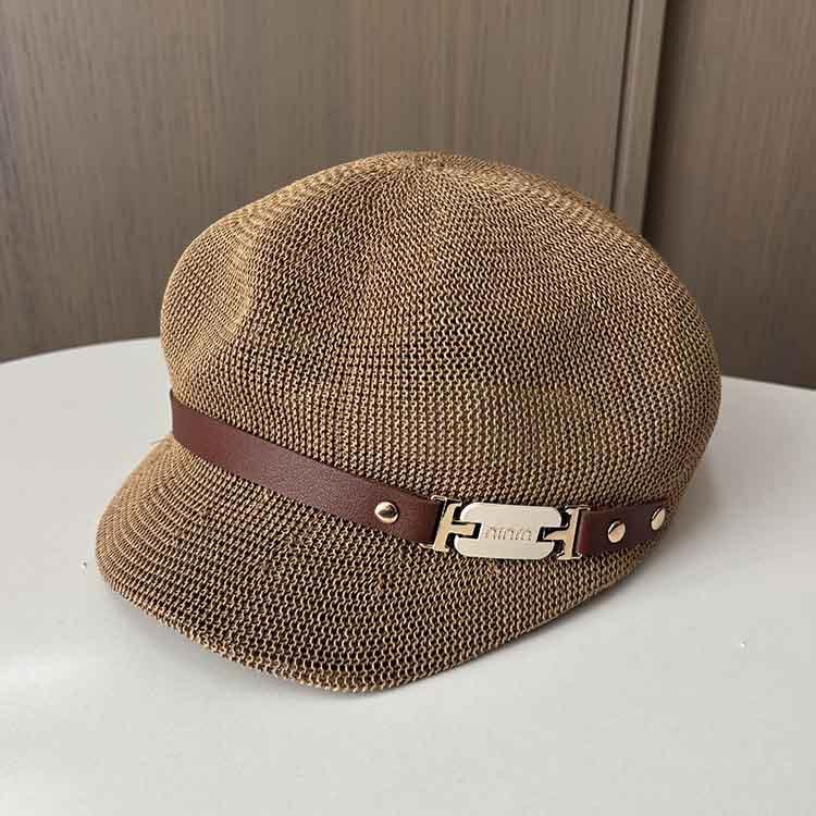 Hat Women's Summer Breathable Beret Travel Shading Sun Protection Hat Casual Duck Tongue Octagonal Hat