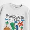Seupeullaesikodeu Heavy Crewneck Sweatshirt Melange White - Crayon Dino Friends