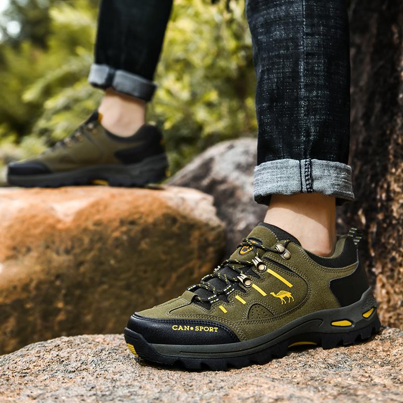 Fashion Outdoor Men's Hiking Shoes Trekking Sneakers Men Breathable Non-slip Mens Trainers Comfrotable Suede Camping Sports Shoes Man