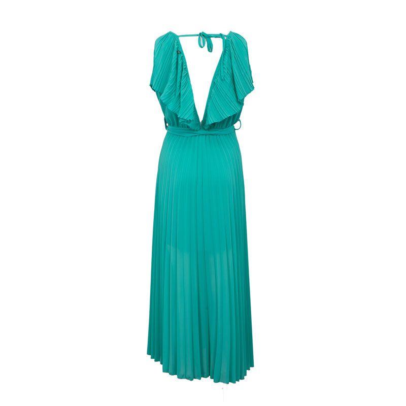 DIXIE ქალის Laguna-ს ზურგგახსნილი გრძელი კაბა ფრიალა ფრთებით