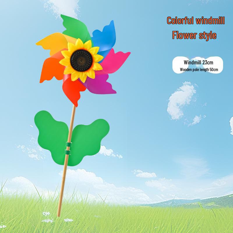 Large Transparent PVC Rotating Windmill - DIY Handmade for Children Outdoor Decoration