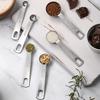 Eco-Friendly Kitchen Baking Coffee 6pcs Stainless Steel Measuring Spoons Set with Hook and Scale