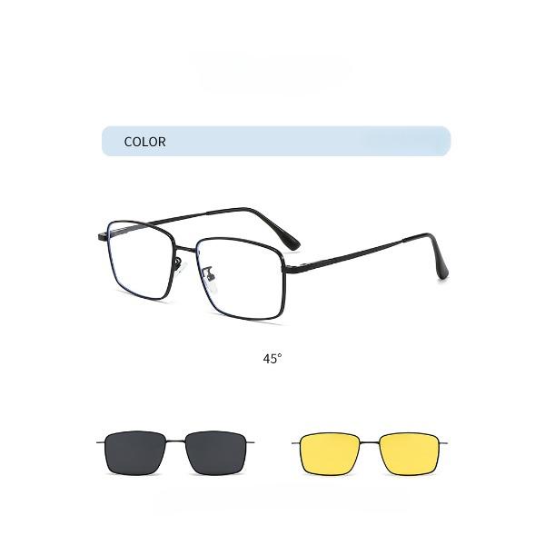 Polarized Magnetic Sleeve Glasses, Men'S And Women'S Han Chao Three-In-One Patch Sunglasses, Ultra-Light Driving Can Be Equipped With Myopia Glasses