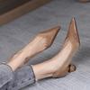 Women Shoes Mid Heel Special-shaped Heels Pointed Shallow Single Shoes Lady Leisure Comfortable Work Shoes 2024 Autumn New Style