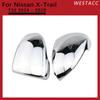 2 szt. ABS Chrome boczne lusterko wsteczne samochodu pokrywa dekoracyjna naklejka ochronna tapicerka dla Nissan X-Trail T32 2014- 