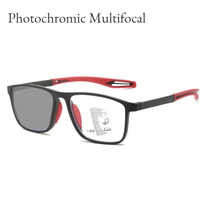 Gafas de lectura multifocales fotocromáticas TR90, antiluz azul, nuevas gafas progresivas cercanas y lejanas, gafas deportivas para hombres y mujeres