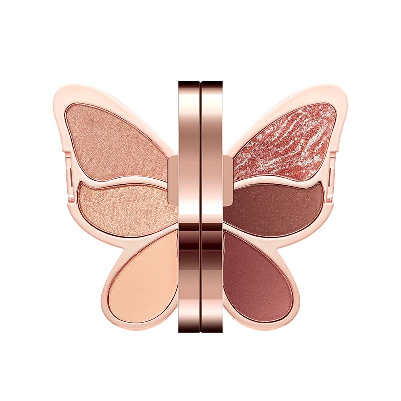AGAG Lucky Koi Butterfly Eyeshadow Palette: 6 Earth Tone Colors in Pearl, Glitter, Shimmer, and Matte Finishes for Beginners
