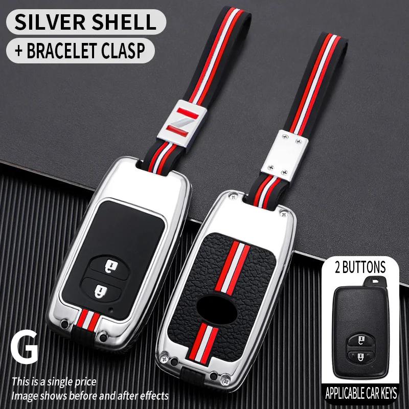 Metal Car Key Cover Fob Case Shell For Toyota Land Cruiser Prado Camry Crown Majesta Highlander Kluger Mark X Subaru Foreste Xv