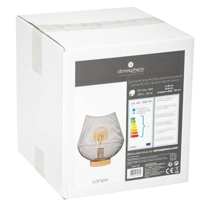 Lampe filaire "Jena" métal noir H28cm - Atmosphera createur d'interieur