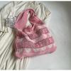 New women's love hollow bag knitted bag ins shopping bag large capacity tote bag beach bag women's bag