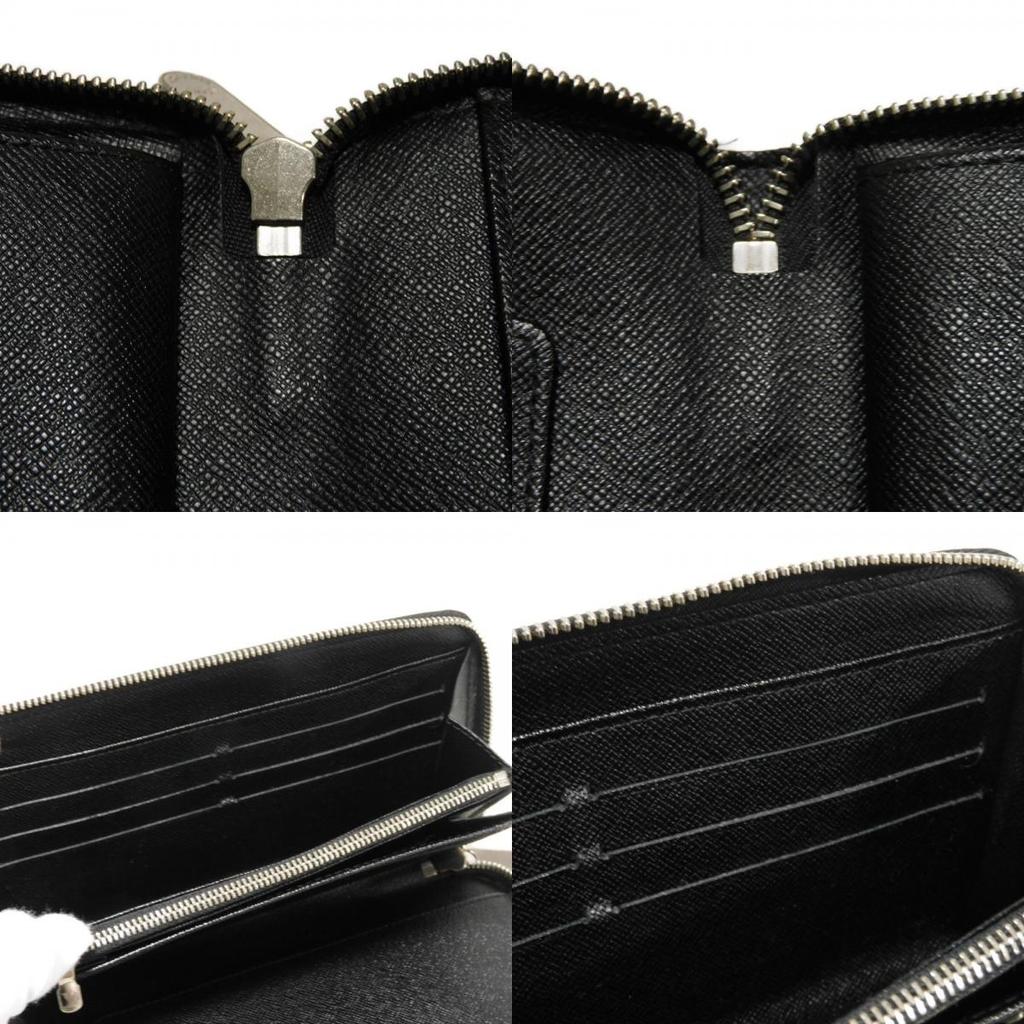 Used 12564 Zippy Organizer N63077 7940 Old Model Logo Black Gray Zip Around Damier Graphite Noir Men's from Japan
