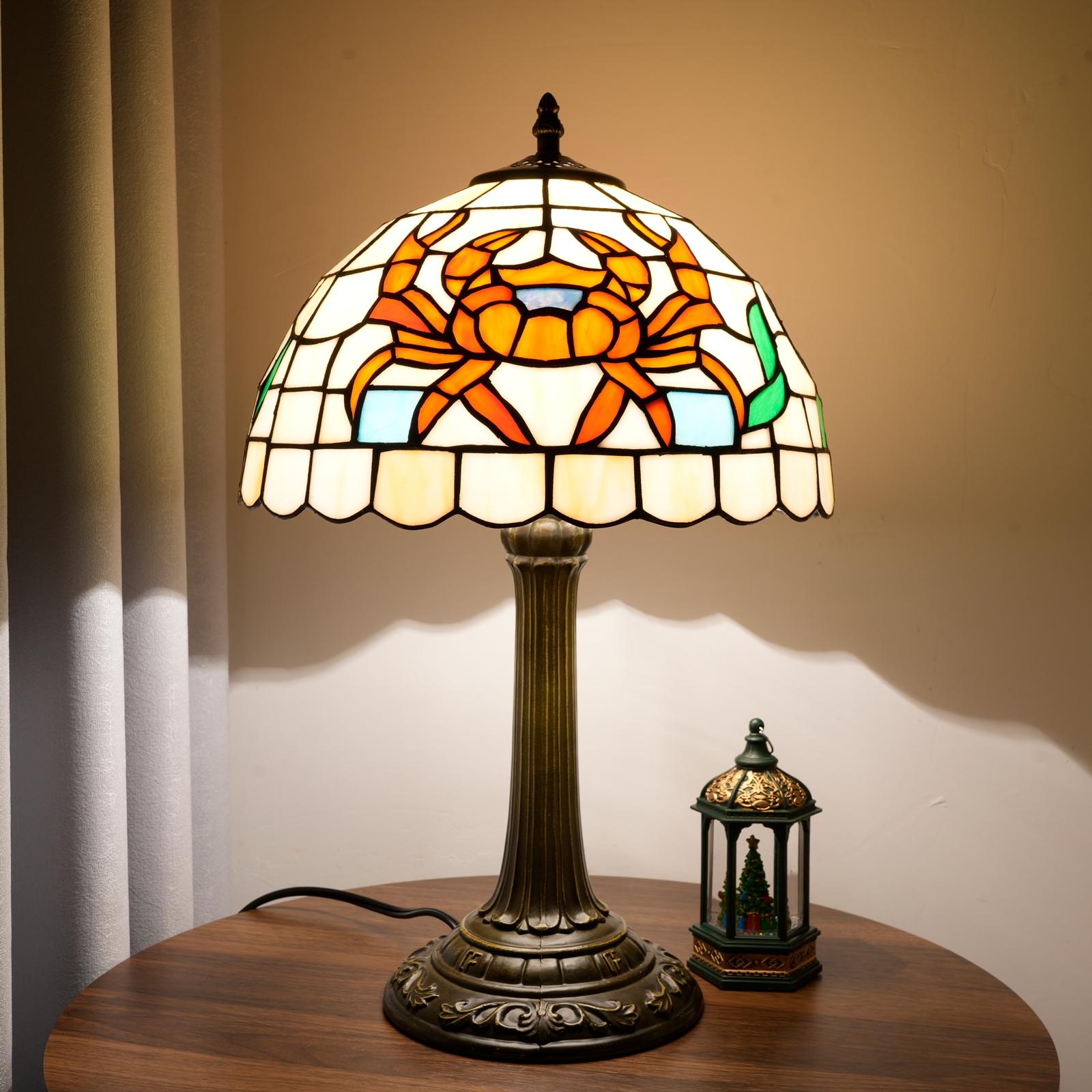 

Cute crab Stained Glass Lamp 12 Inch Reading Lamp Suitable For Coffee Shops Home Office Retro Holiday Home Decor Gift UK Plug помаранчевий