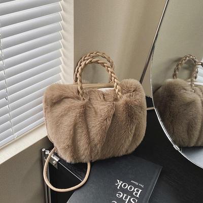 Women's Plush Crossbody Bag - Autumn/Winter Fashion, Single Shoulder Handbag, Commuting Style.