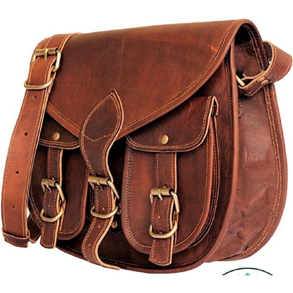 Новая фирменная женская коричневая сумка через плечо из козьей кожи — фото 2