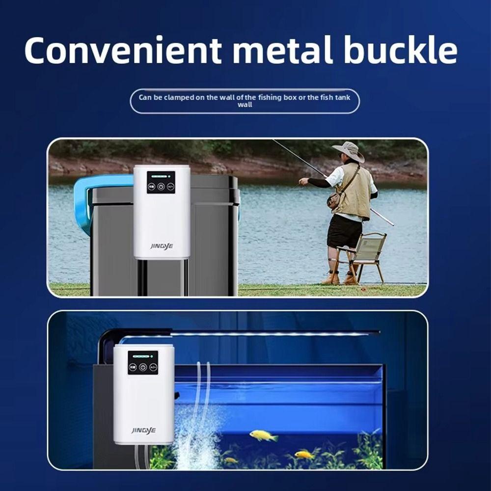 1,5/3/3,5W Aquarium-Luftpumpe USB Wiederaufladbar Geräuscharm Doppelzweck-Luftpumpe Leise Lithium-Batterie Aquarium-Sauerstoffpumpe