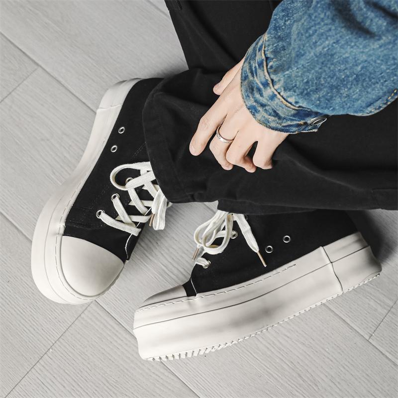 2025 New Men's Lace-Up Sneakers Casual Shoes Thick Sole Comfortable Walking Shoes Male Athletic Skate Footwear