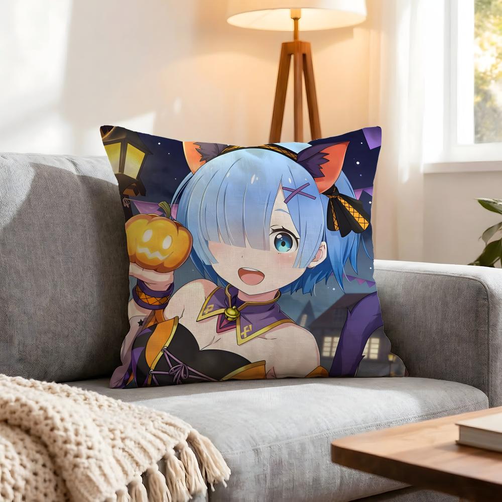 Re:Life In A Different World From Zero Cushion Cover 1Pcs Decorative Covers Soft Cushion Case For Sofa Couch Decor 40X40 45X45