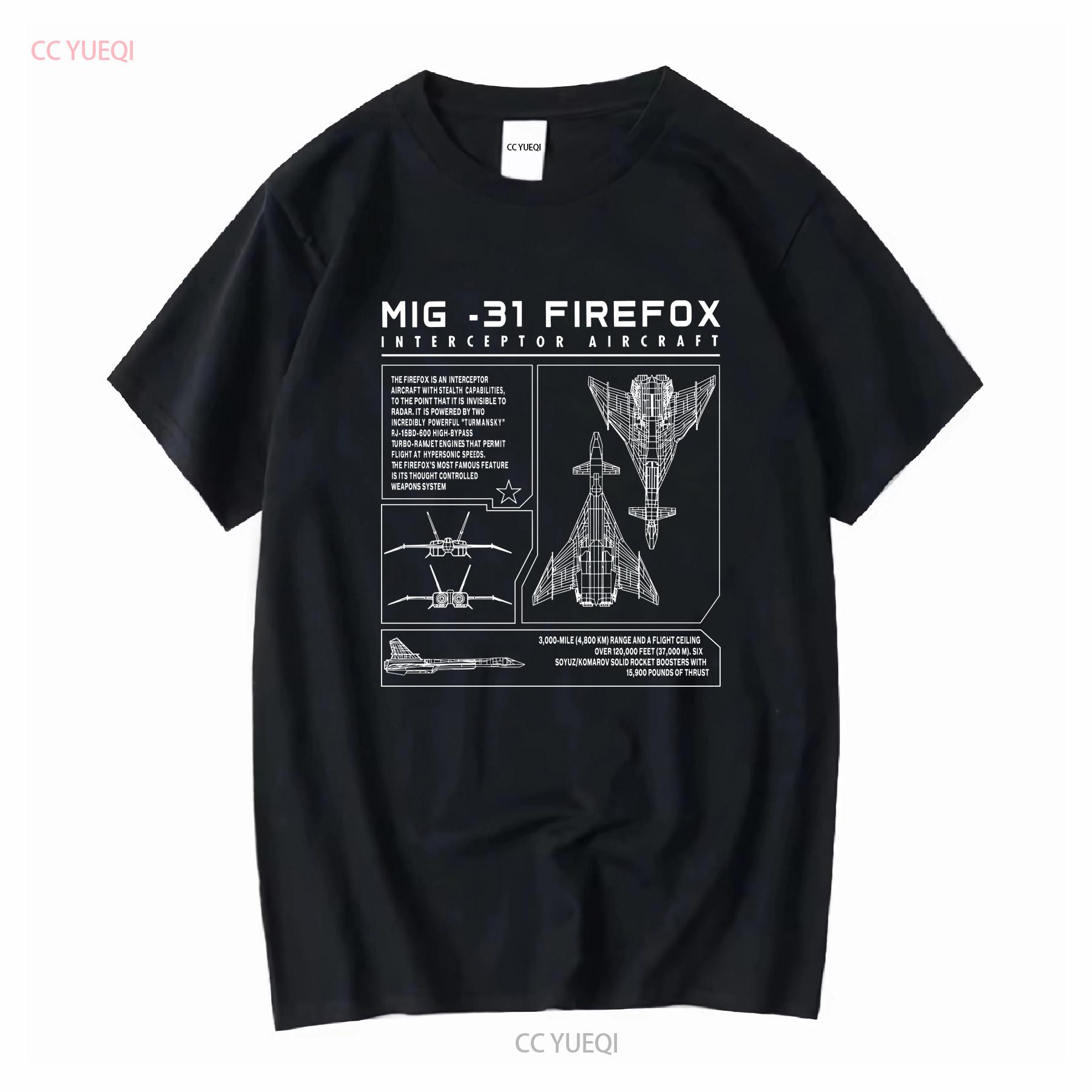 

Mig 31 Firefox Schematic BlueprinT T Shirt long or short sleeves vintage Washed homme Unisex Versatile Stylish designer clothes 4XL