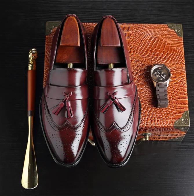 Shoes for Men Platform Dress Shoes Fashion Designer Slip On Loafers Man Italian Luxury Brand Party Wedding Shoe Zapatos Hombre