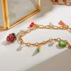 Retro European Style Strawberry Necklace Fruit Series Love Chain Choker Cherry Bracelet  Travel