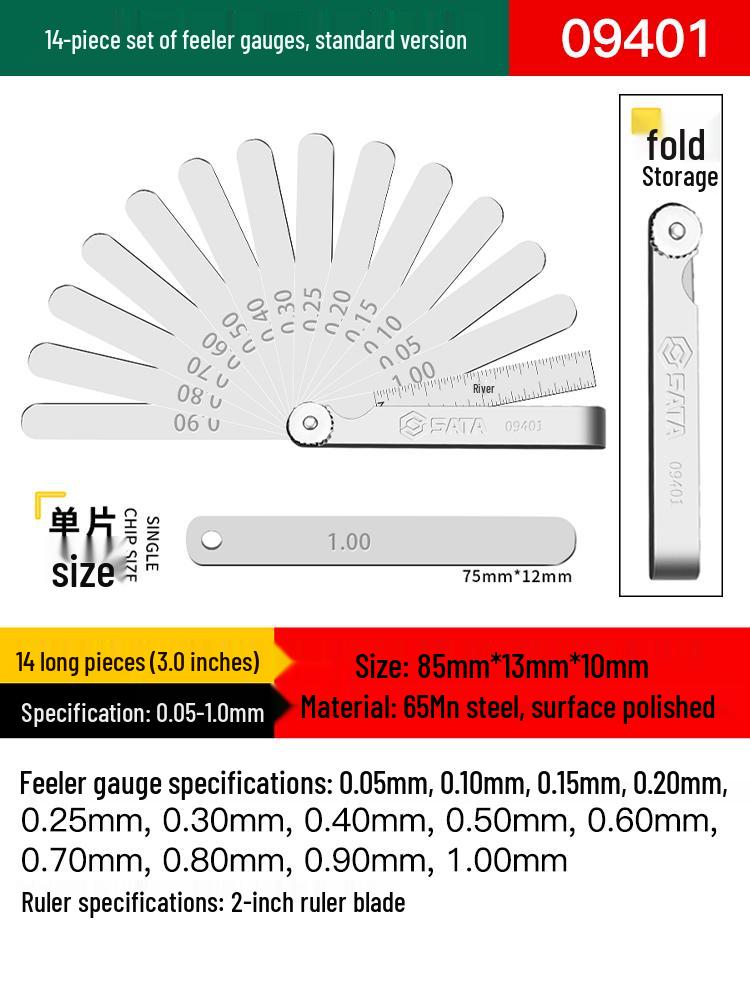 High Precision Valve Clearance Feeler Gauge for Motorcycles - Metric & Imperial Spark Plug Gap Gauge Blades