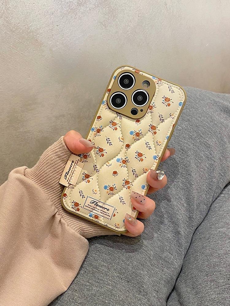 Fashion Flowers Soft Silicone Leather Case For iPhone 16 17 Pro Max 15 14 13 12 11 Shockproof Phone Cover