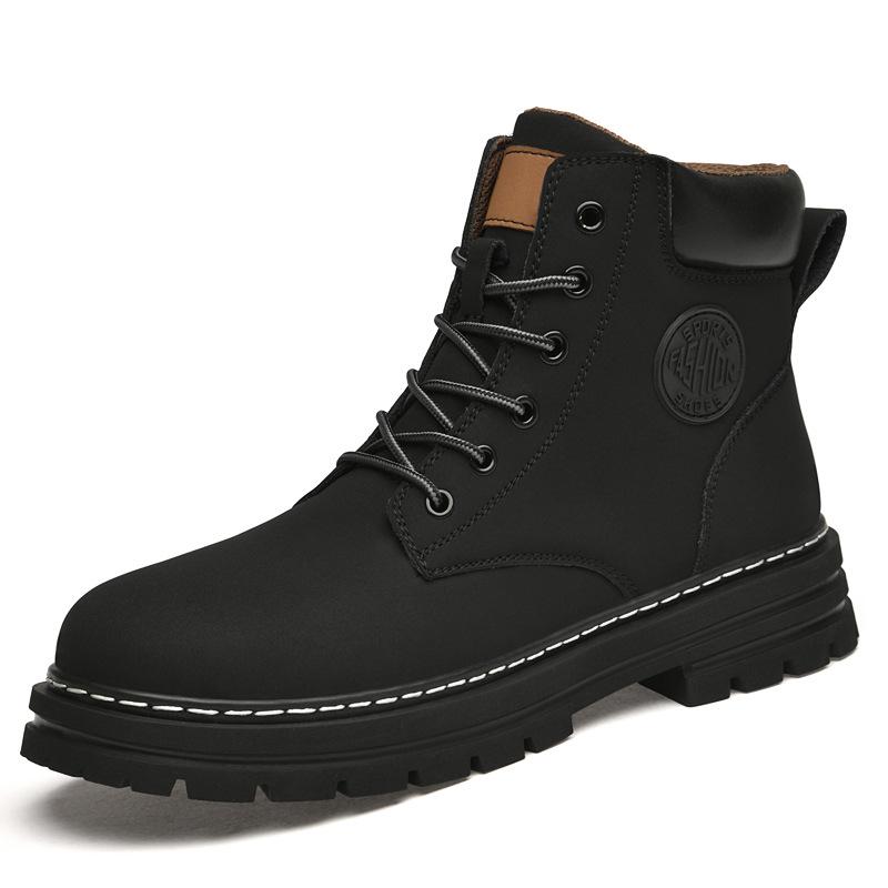 

Зимние высокие кеды в британском стиле, рабочая одежда, уличная модная мужская хлопковая обувь, рабочие ботинки, американские зимние ботильоны 45