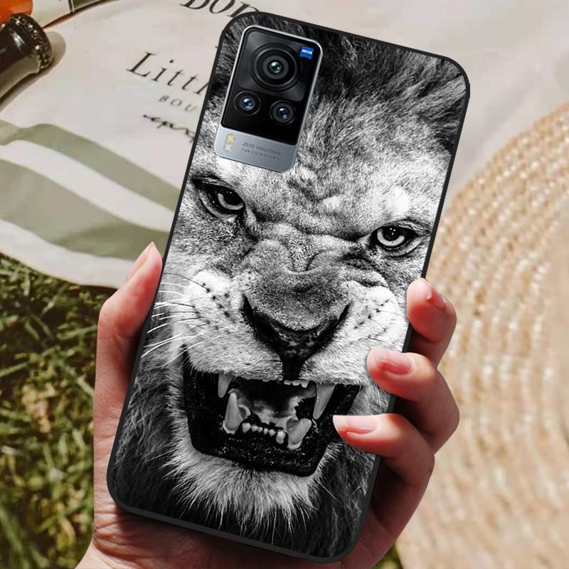 For Vivo X60 Pro Global Version Case Cat Wolf Painted Soft Silicone Phone Cases for Vivo X60 Pro Back Cover X60Pro V2046 Coque